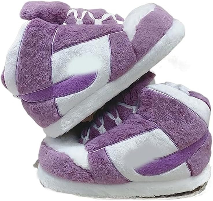 Light Purple Sneaker Slippers – Cozy AJ-Inspired House Shoes