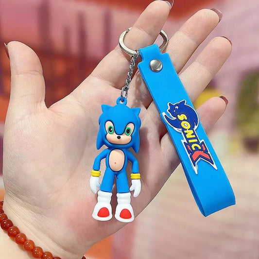 Sonic-Inspired Keychain – Cute PVC Stress-Relief Toy 🔑💙
