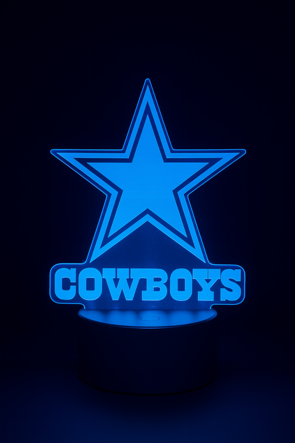 Dallas Cowboys 3D Lamp – 7-Color Glow Light | USB or Battery Powered Fan Room Decor