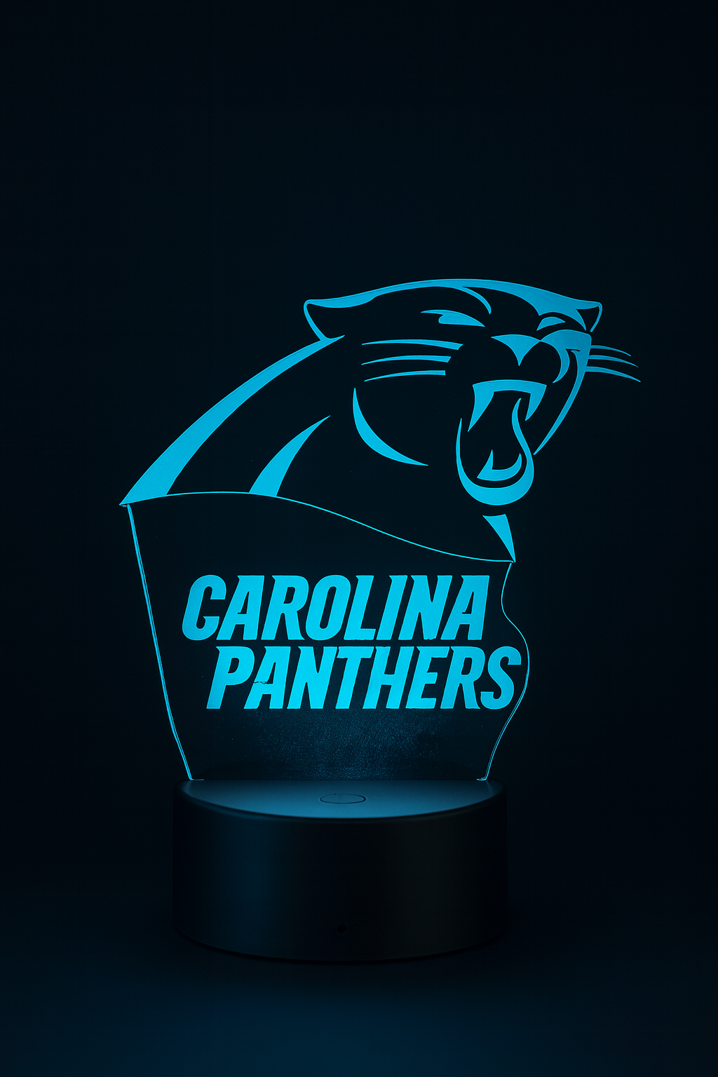 Carolina Panthers 3D Lamp – Blue Glow Acrylic Night Light for Fans