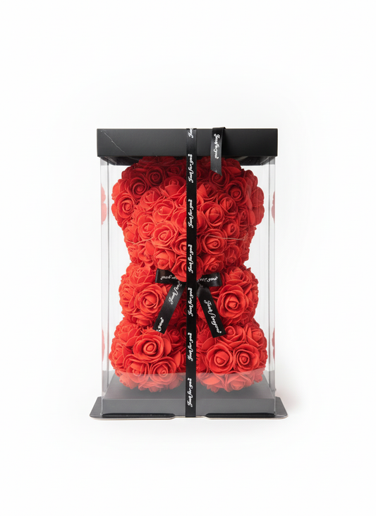 Forever Rose Teddy Bear with Fairy Lights