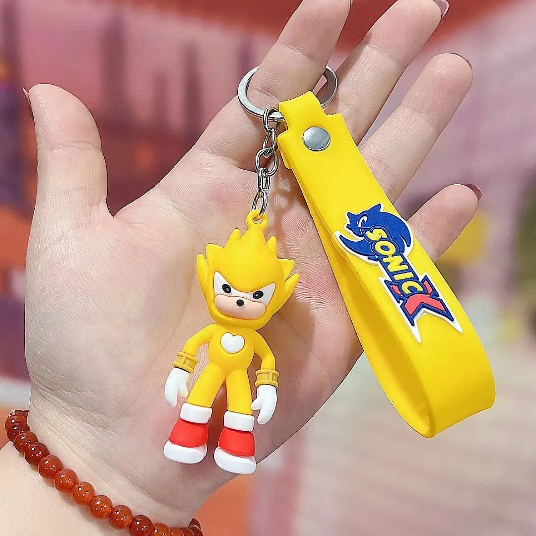 Sonic-Inspired Keychain β Cute PVC Stress-Relief Toy ππ