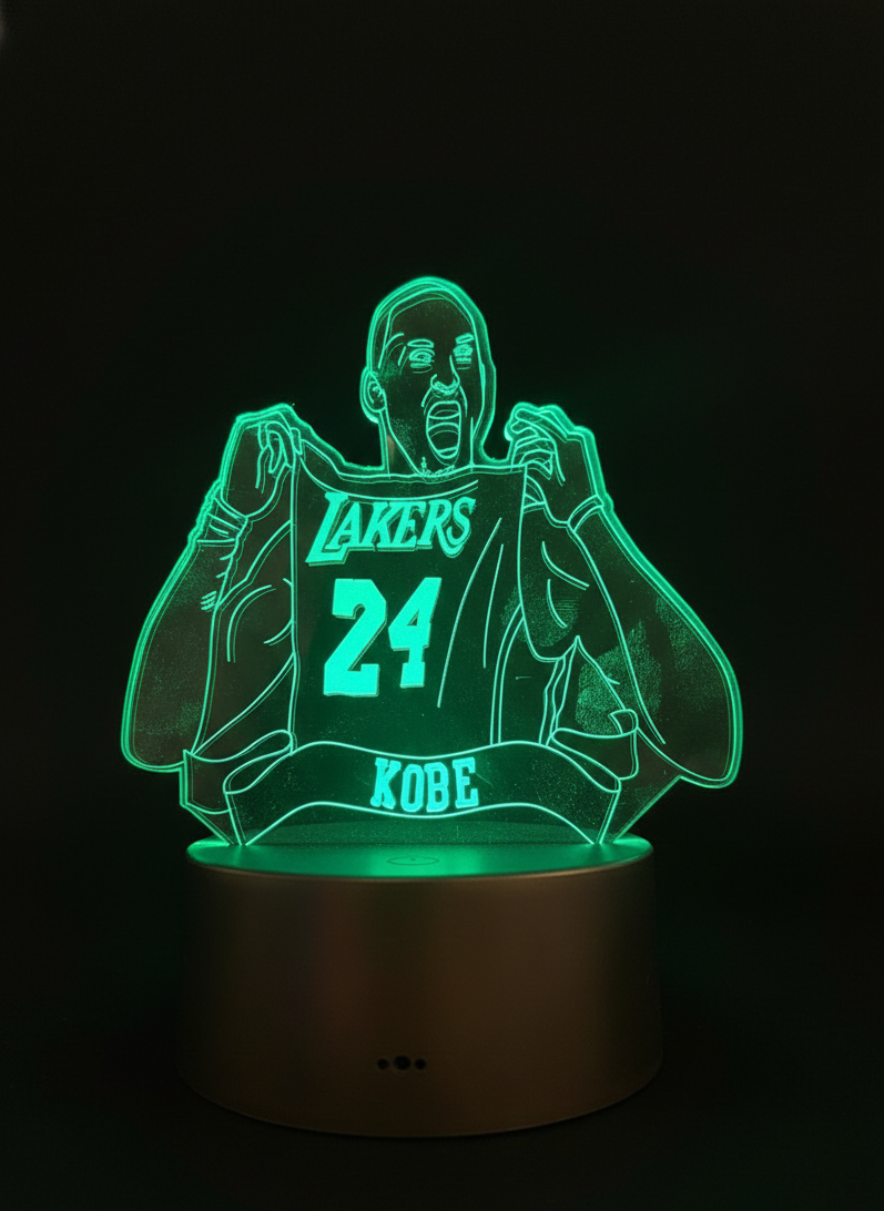 Kobe Bryant 3D LED Night Lamp – Lakers Legend Edition (#24)