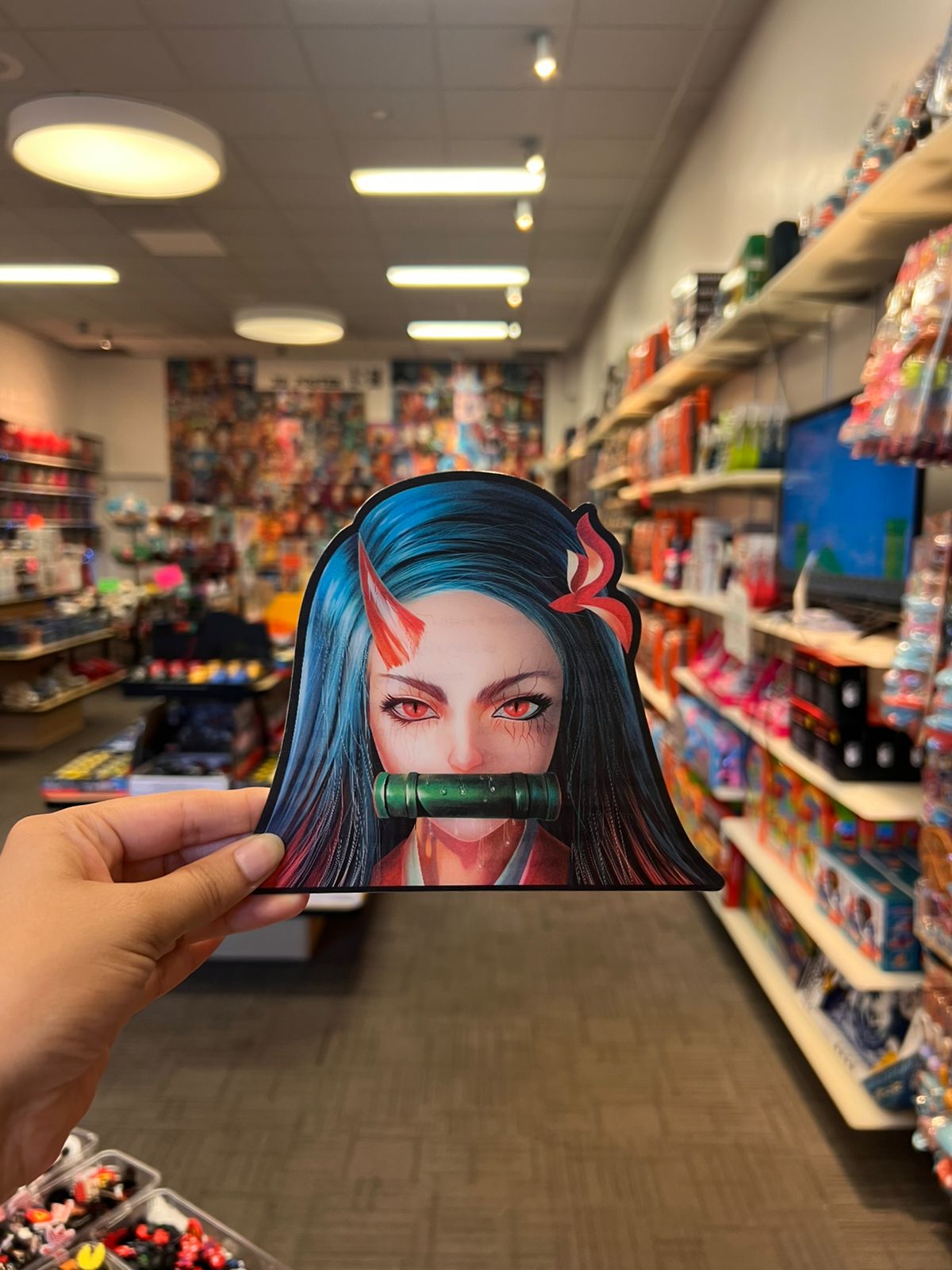 Nezuko Kamado 3D Sticker – Demon Slayer Anime Waterproof Vinyl