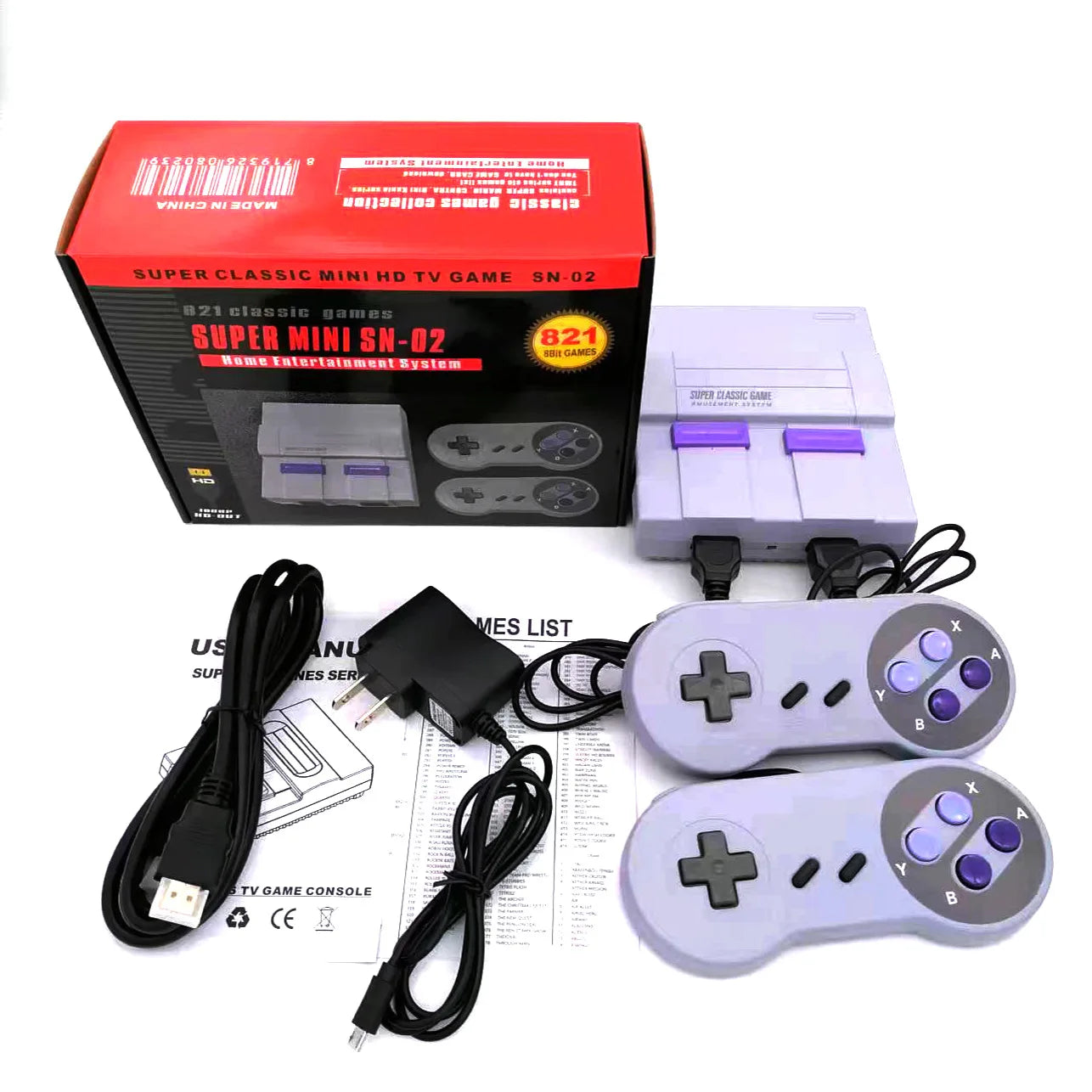 Retro Game Console – 821 Classic Games Built-In (HDMI)