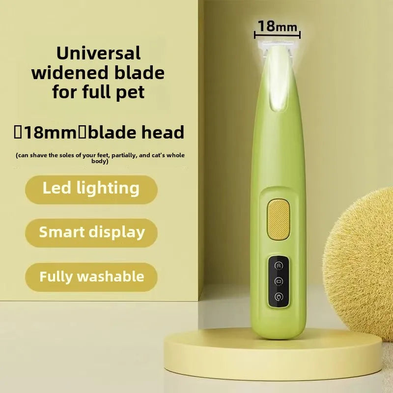 Dog Paw Trimmer with LED Light – Quiet, Waterproof & Cordless Pet Grooming Tool