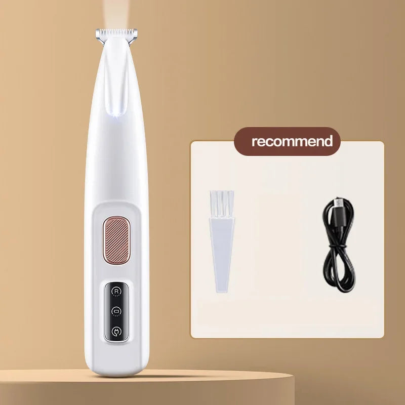 Dog Paw Trimmer with LED Light – Quiet, Waterproof & Cordless Pet Grooming Tool