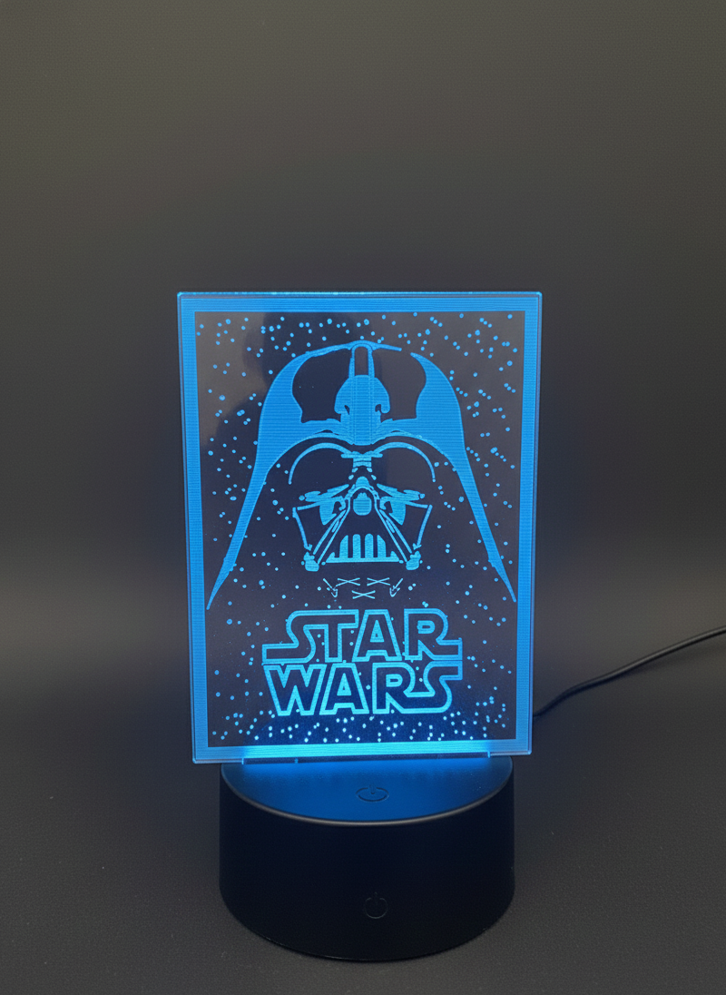 Star Wars hologram-style LED lamp for desk or room decoration.
