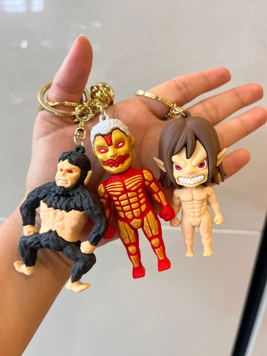 Attack on Titan Keychains – Armored Titan, Attack Titan & Beast Titan PVC Collectibles