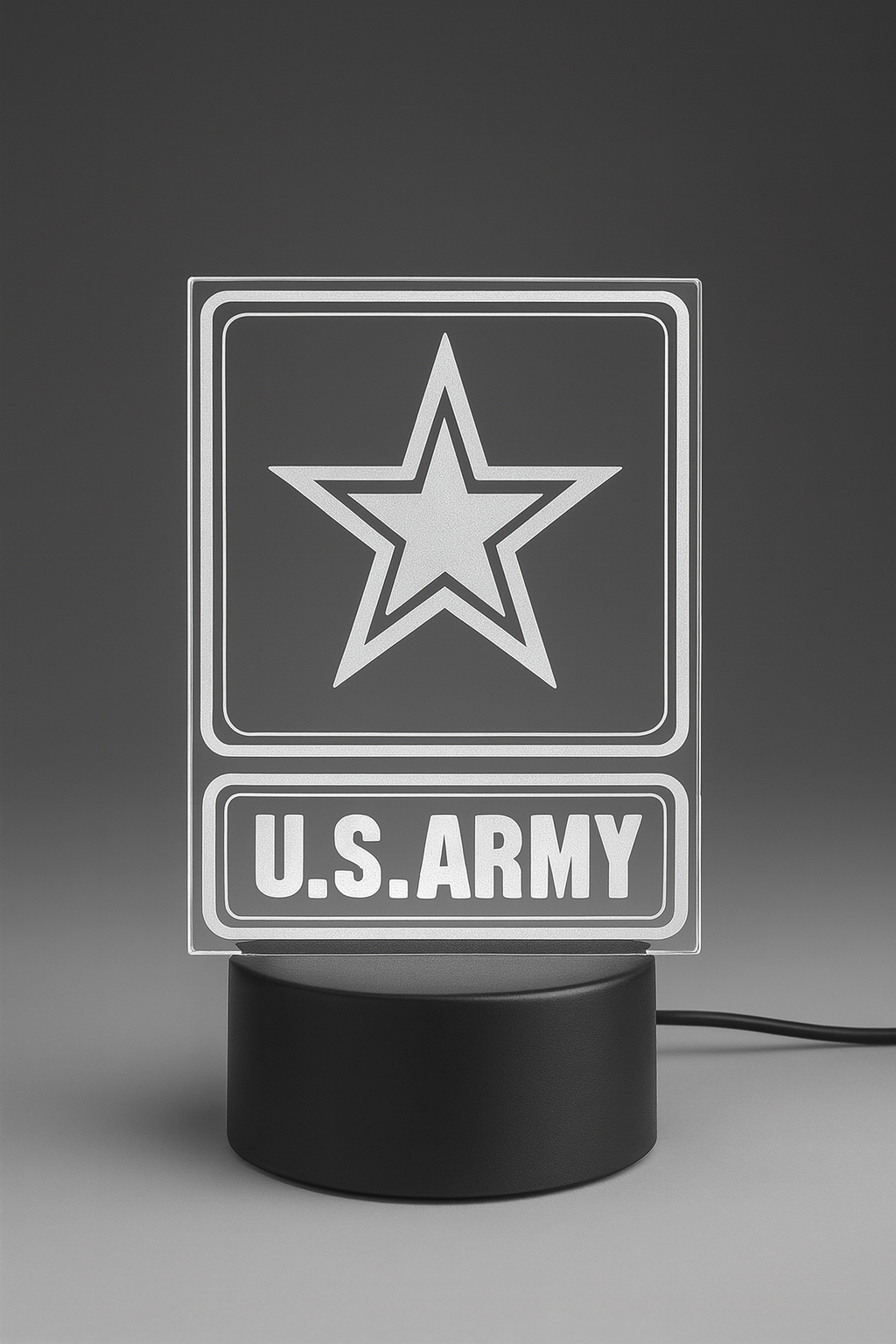 U.S. Army 3D Acrylic Glow Lamp – Military Gift with 7 Color Modes