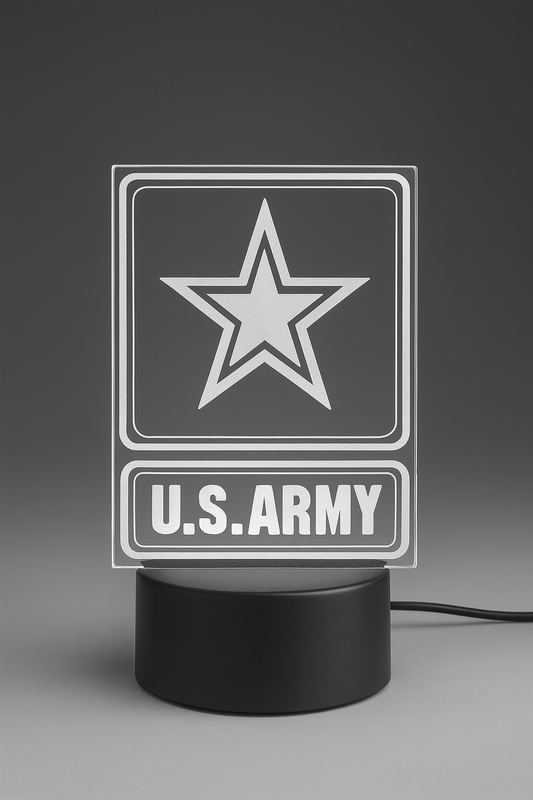 U.S. Army 3D Acrylic Glow Lamp – Military Gift with 7 Color Modes