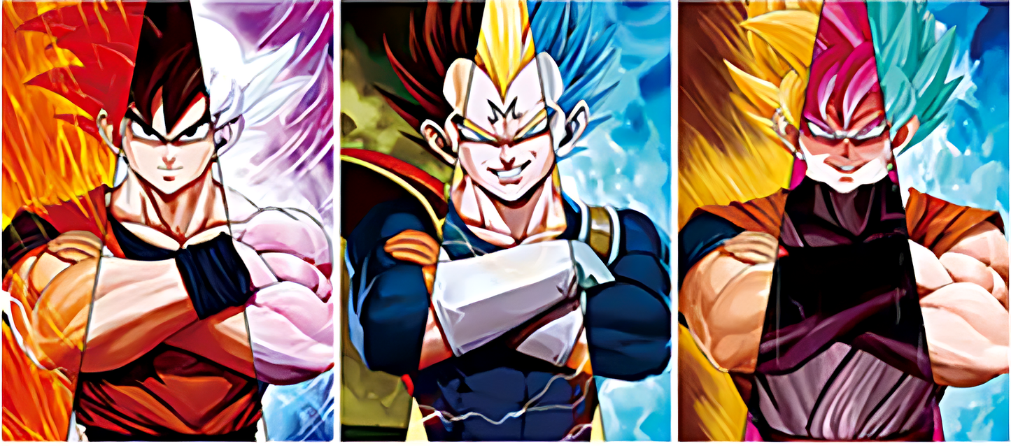 Close-up showing 3D lenticular depth and holographic shine on the Dragon Ball poster.