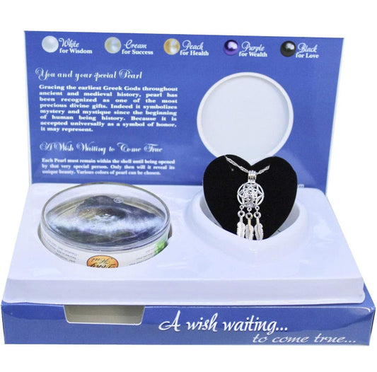 Dream Catcher Pearl Necklace – Cultured Pearl Pendant with Stainless Steel 16” Chain -Gift