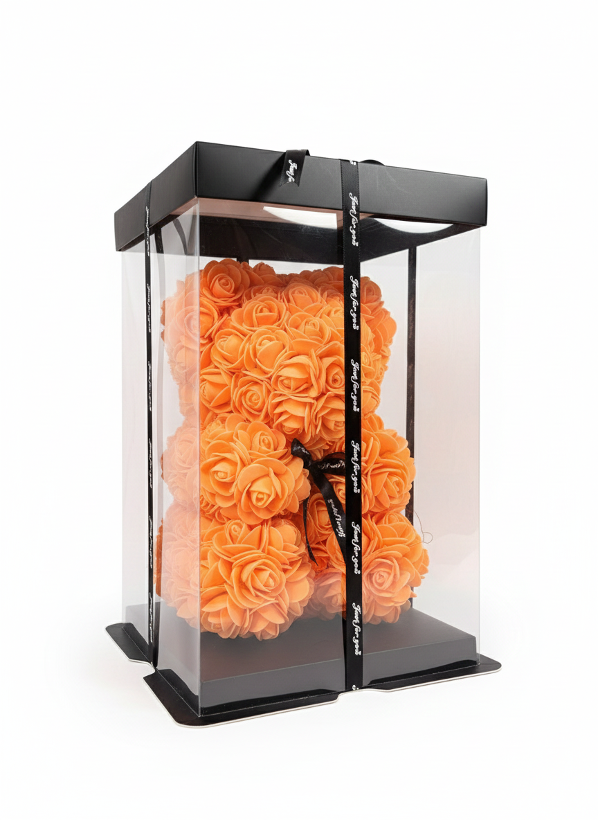 Forever Rose Teddy Bear with Fairy Lights