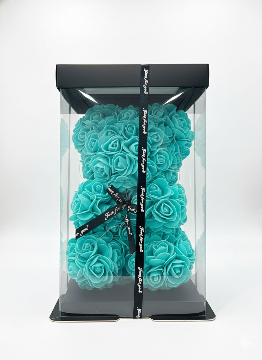 Forever Rose Teddy Bear with Fairy Lights