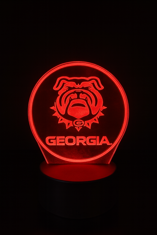 Georgia Bulldogs Red Light 3D Acrylic Lamp