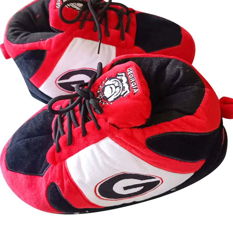 Georgia Bulldogs House Shoes – Red, Black & White Plush Slippers