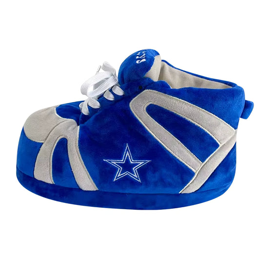 Cowboys House Shoes – Blue, Silver & White Plush Slippers