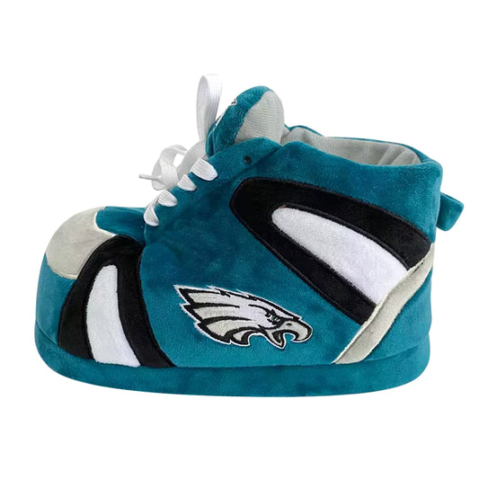 Eagles House Shoes – Green, Black & White Plush Slippers