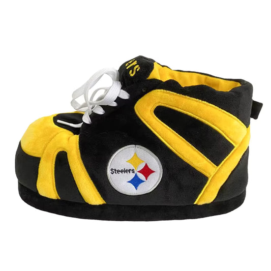 Steelers House Shoes – Black, Yellow & White Plush Slippers