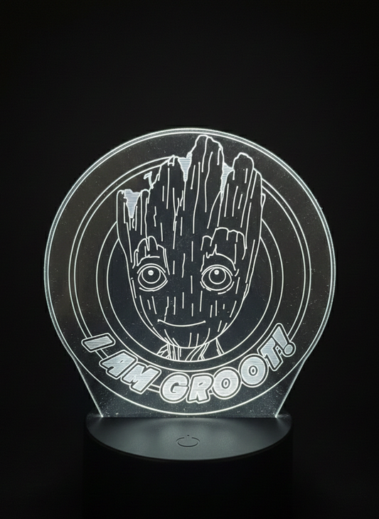 Marvel Groot 3D LED night light for bedroom or desk setup.