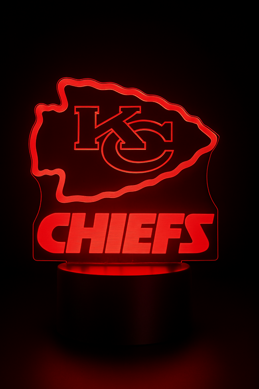 Kansas City Chiefs LED lamp with red glow