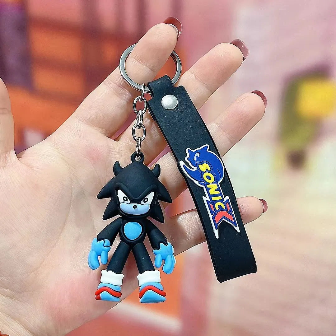 Sonic-Inspired Keychain – Cute PVC Stress-Relief Toy 🔑💙
