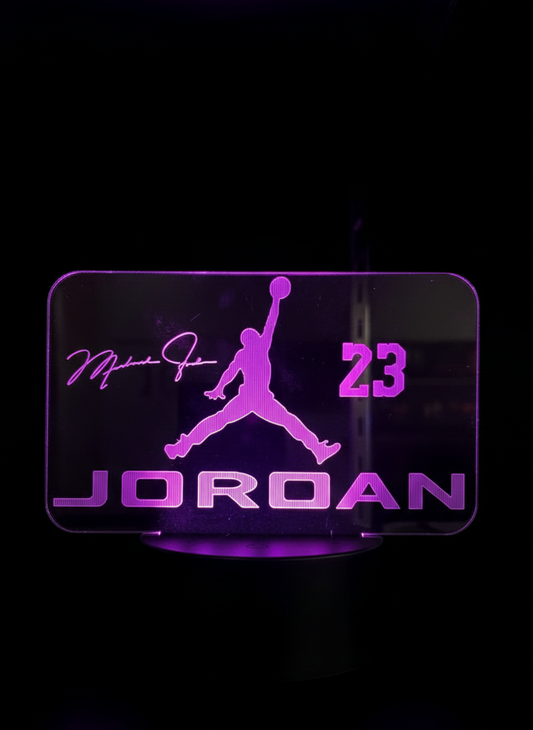 Hologram-style Jumpman lamp for basketball fans and sneaker collectors