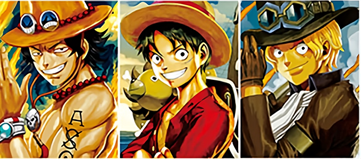 Side-angle view showing the holographic color shift of the One Piece 3D lenticular poster.