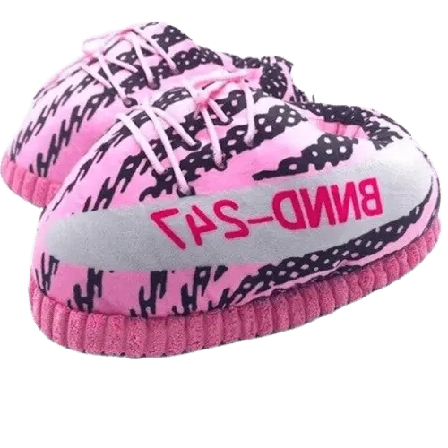 Pink Yeezy Style Plush House Shoes – Cozy Lightweight Slippers