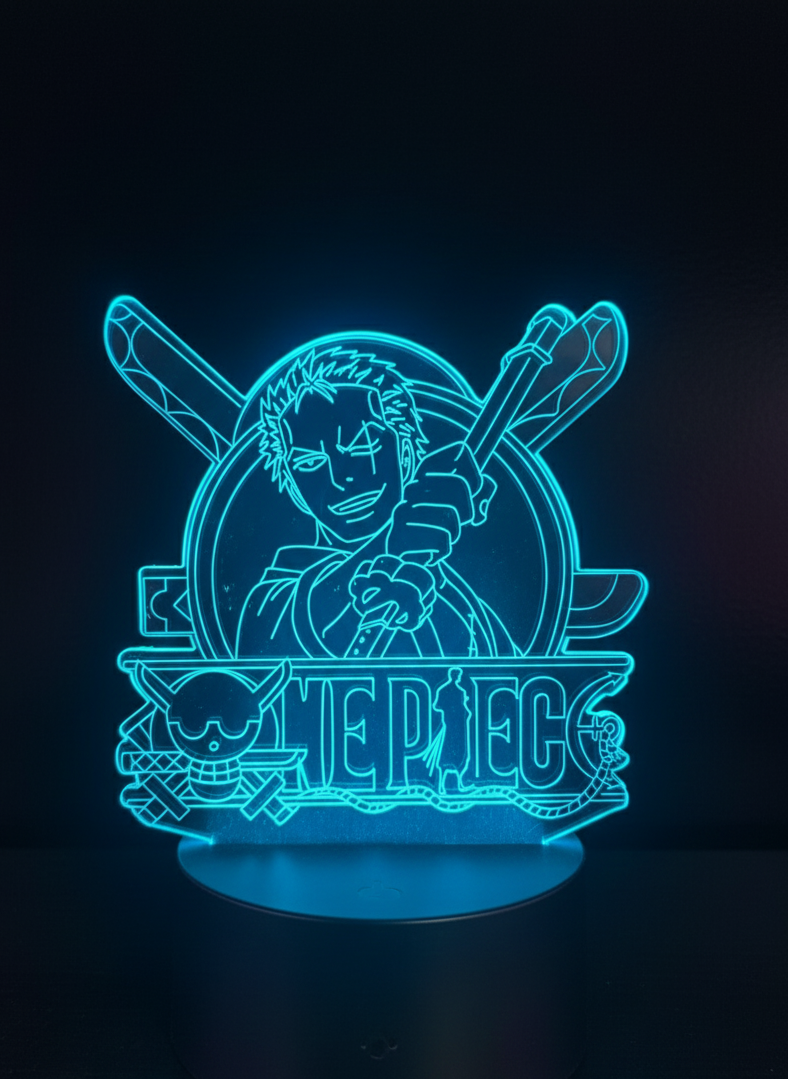 Anime LED night light of Roronoa Zoro for room or desk setup