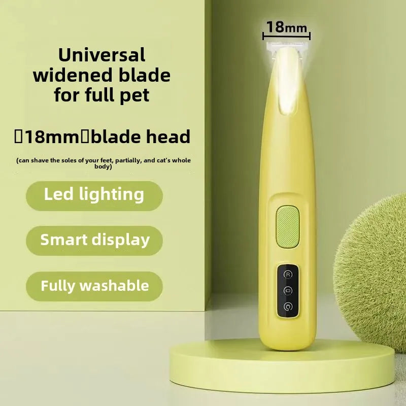 Dog Paw Trimmer with LED Light – Quiet, Waterproof & Cordless Pet Grooming Tool