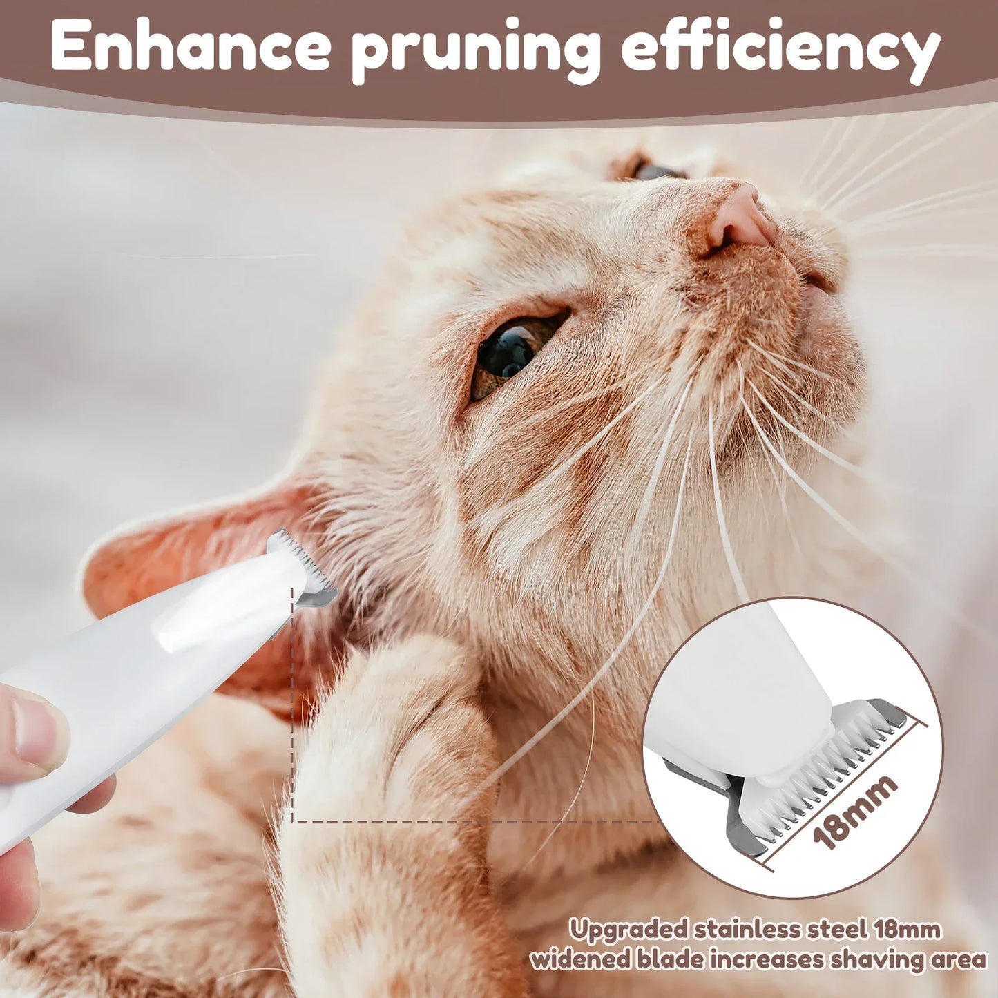 Dog Paw Trimmer with LED Light – Quiet, Waterproof & Cordless Pet Grooming Tool