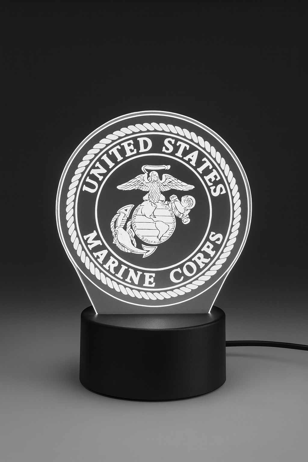 United States Marine Corps 3D acrylic glow lamp in white light