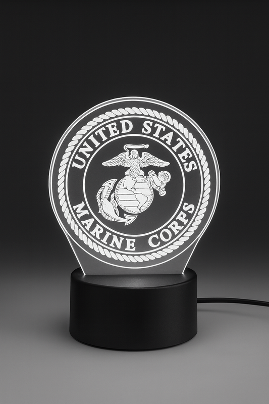 United States Marine Corps 3D acrylic glow lamp in white light