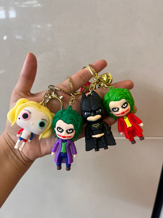 Batman, Joker & Harley Quinn PVC Keychains – DC Comics Villain & Hero Collectibles