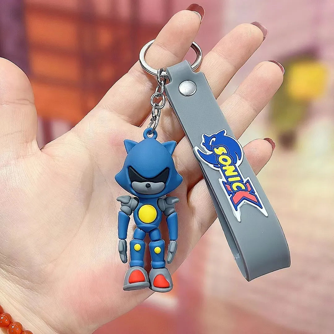 Sonic-Inspired Keychain – Cute PVC Stress-Relief Toy 🔑💙