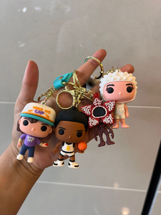 Stranger Things PVC Keychain – Eleven, Demogorgon, & More | Retro Horror Fan Gift
